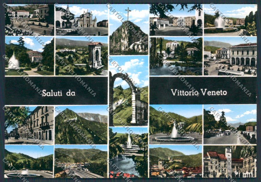 Treviso Vittorio Veneto Vedutine Saluti foto FG cartolina BB9588 – fronte