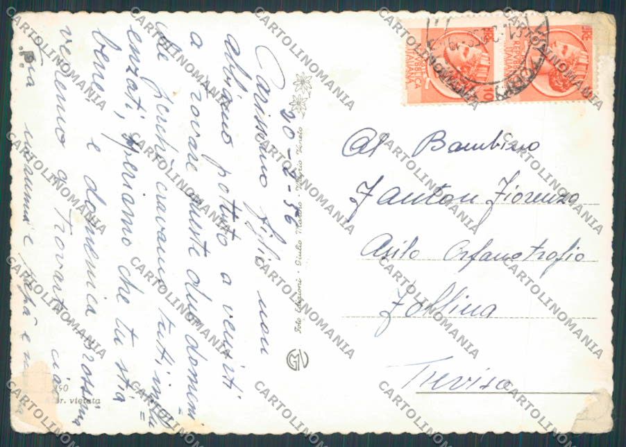 Treviso Vittorio Veneto Vedutine PIEGHINE Saluti foto FG cartolina BB9589 – retro