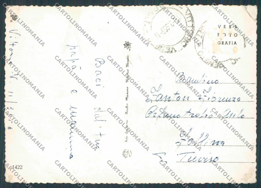 Treviso Vittorio Veneto Vedutine PIEGHE Saluti foto FG cartolina BB9593 – retro