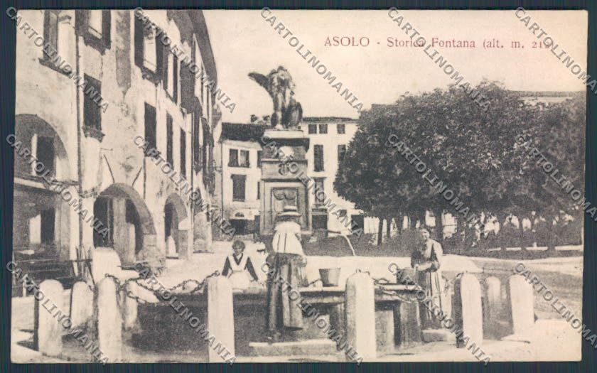 Treviso Asolo Fontana RIFILATA cartolina BB9599 – fronte