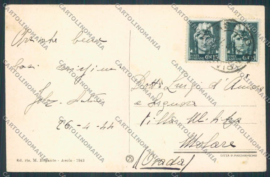 Treviso Asolo Panorama cartolina BB9603 – retro