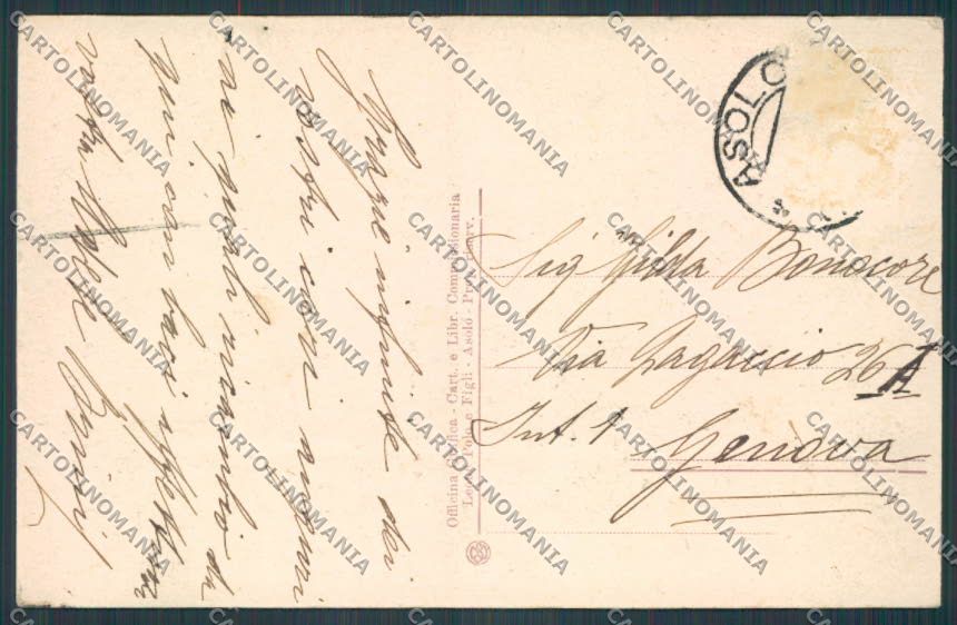 Treviso Asolo Castello Regina Cornaro cartolina BB9605 – retro