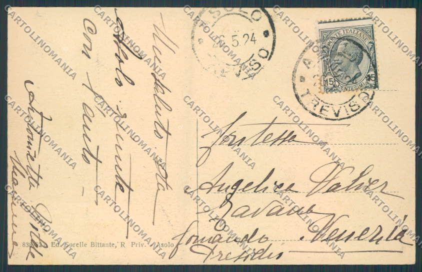 Treviso Asolo Panorama cartolina BB9611 – retro