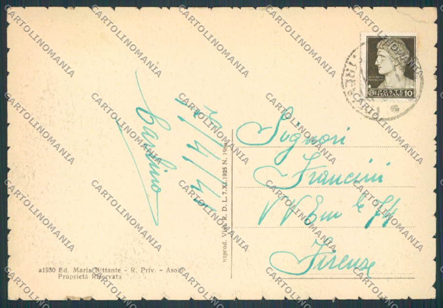 Treviso Asolo Beak PIEGHINA FG cartolina BB9619 – retro