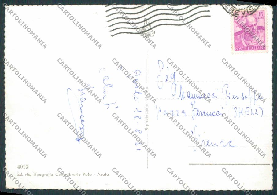 Treviso Asolo Vedutine foto FG cartolina BB9626 – retro