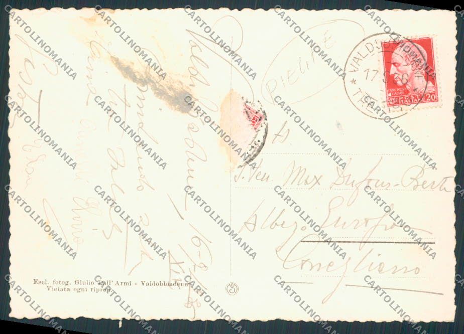 Treviso Valdobbiadene Panorama PIEGHE FG cartolina BB9630 – retro