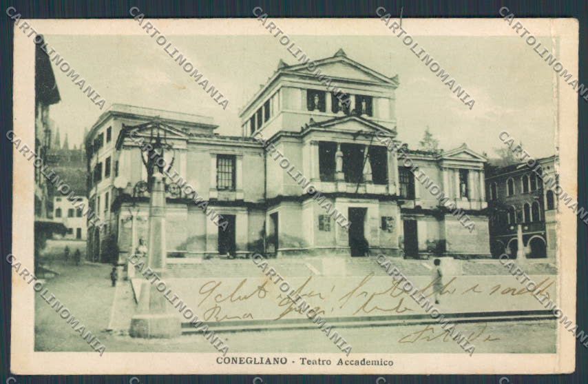 Treviso Conegliano Teatro Accademico PIEGHE cartolina BB9646 – fronte
