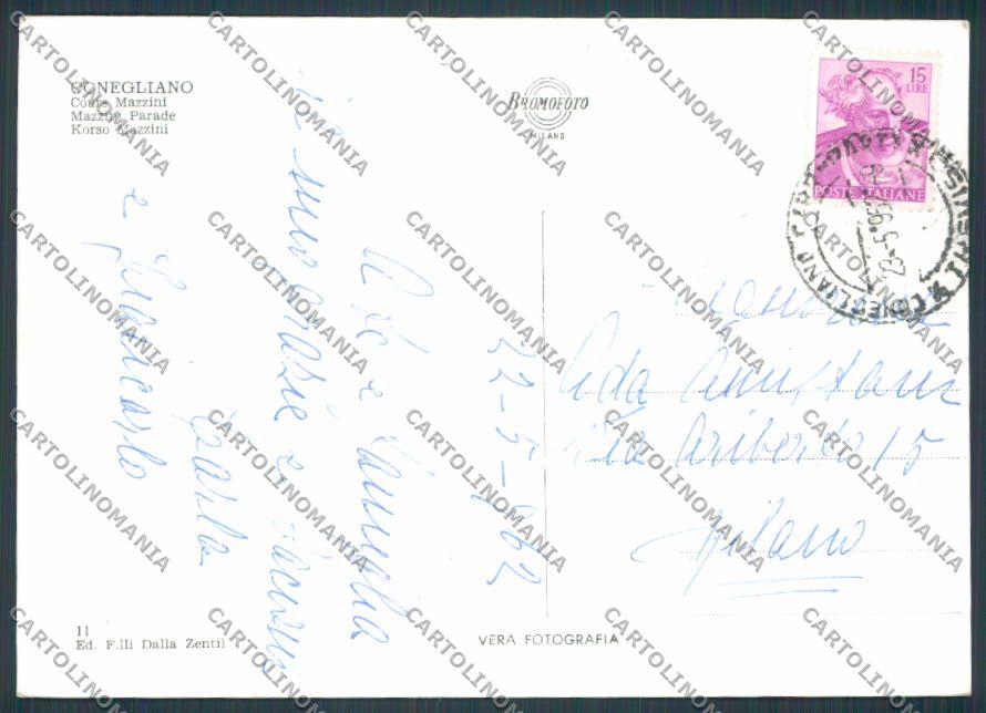Treviso Conegliano Corso Mazzini foto FG cartolina BB9657 – retro