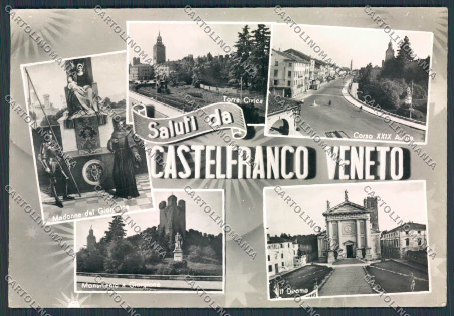 Treviso Castelfranco Veneto Vedutine PIEGHE foto FG cartolina BB9680 – fronte