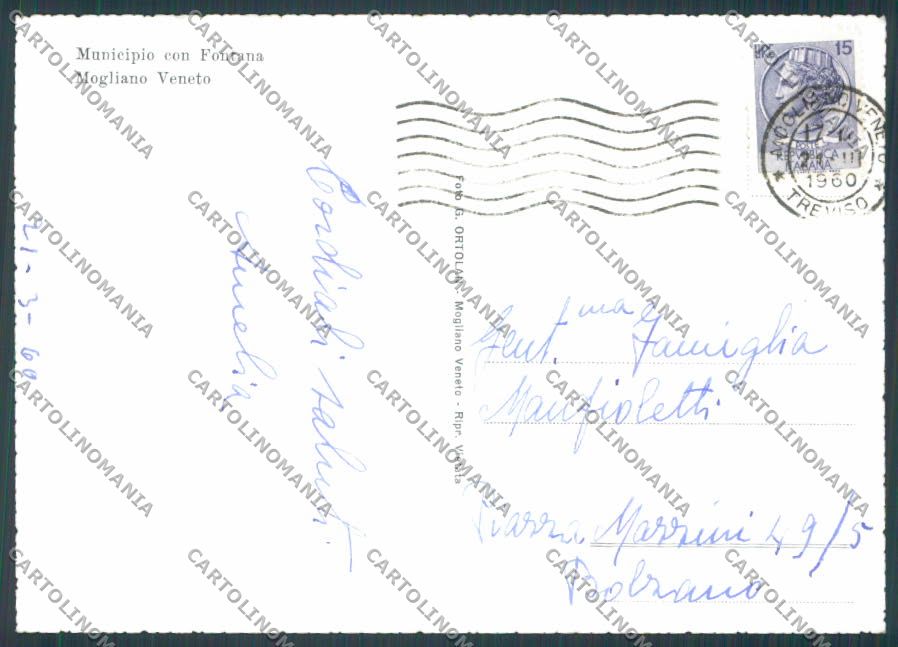 Treviso Mogliano Veneto Municipio foto FG cartolina BB9755 – retro