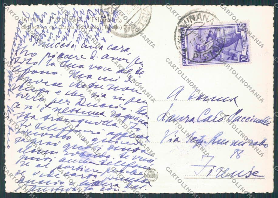 Treviso Paderno del Grappa Villaggio Studi Filippin FG cartolina BB9760 – retro