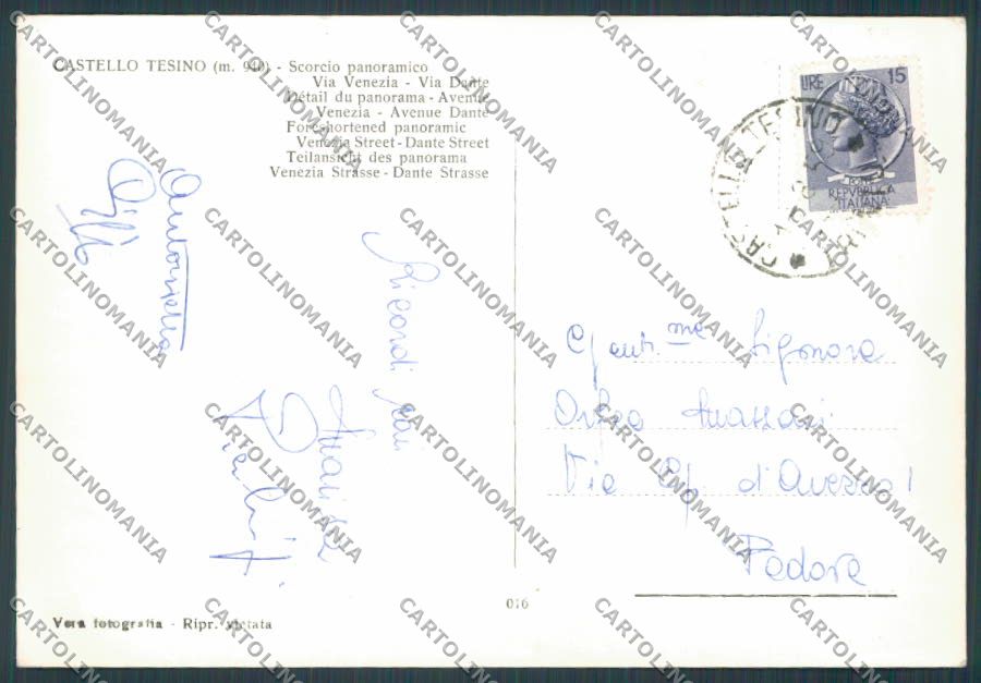 Treviso Castello Tesino Via Venezia Vespa foto FG cartolina BB9764 – retro