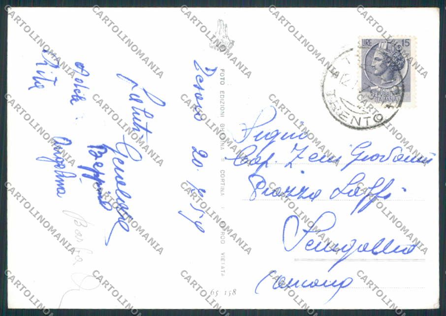Trento Tesero Saluti da foto FG cartolina BB9821 – retro
