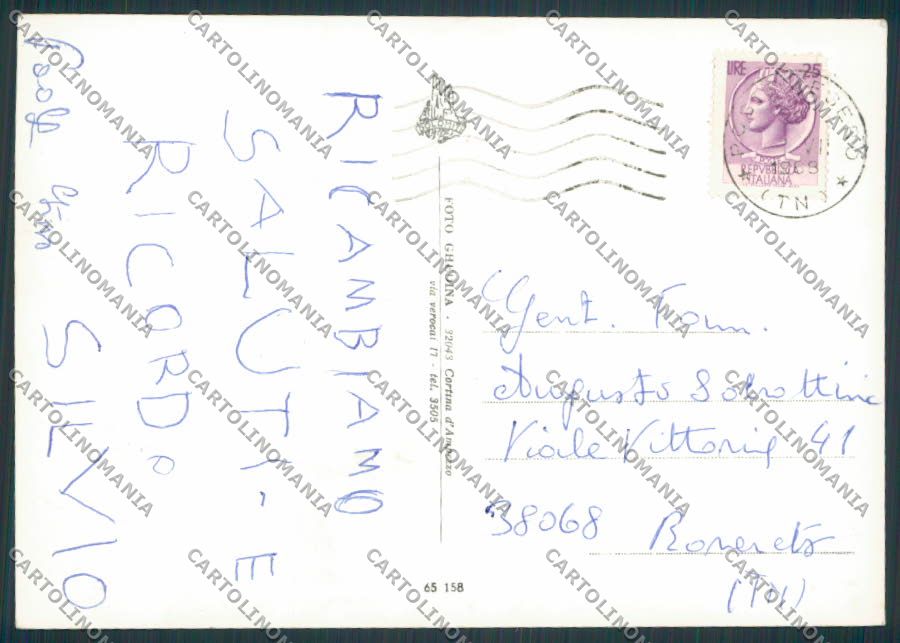 Trento Tesero Saluti da foto FG cartolina BB9822 – retro