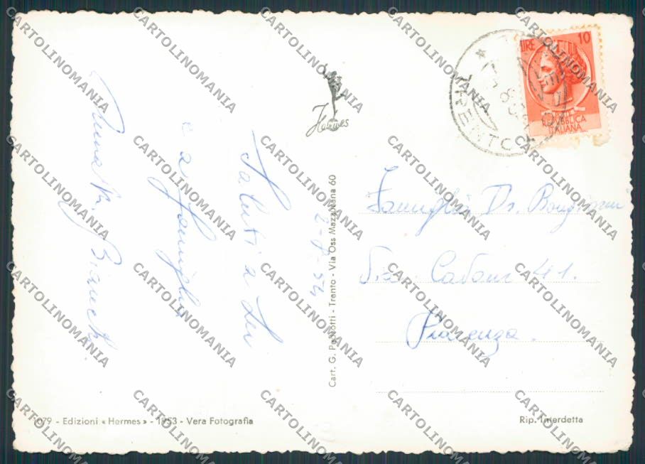 Trento Tesero Saluti da foto FG cartolina BB9823 – retro