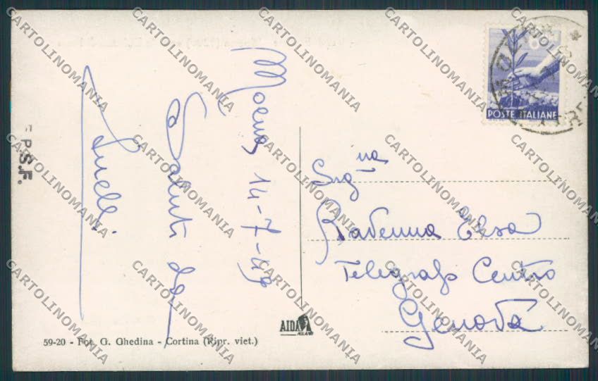 Trento Moena Val di Fiemme cartolina BB9830 – retro