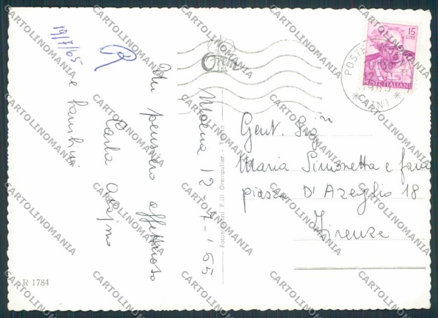 Trento Moena Seggiovia foto FG cartolina BB9844 – retro