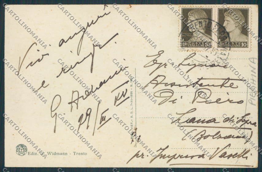 Trento Città Via Garibaldi PIEGA cartolina BB9868 – retro