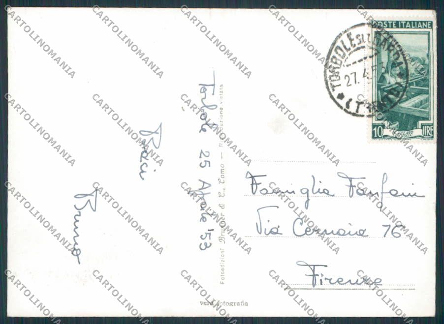 Trento Torbole Lago di Garda PIEGHINA foto FG cartolina BB9887 – retro