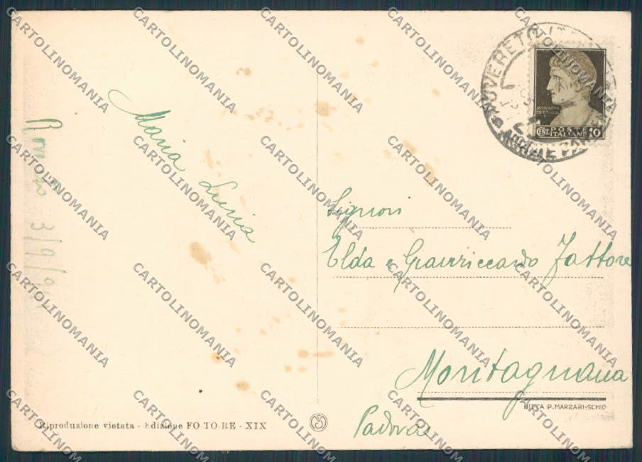 Trento Rovereto Castello FG cartolina BB9894 – retro