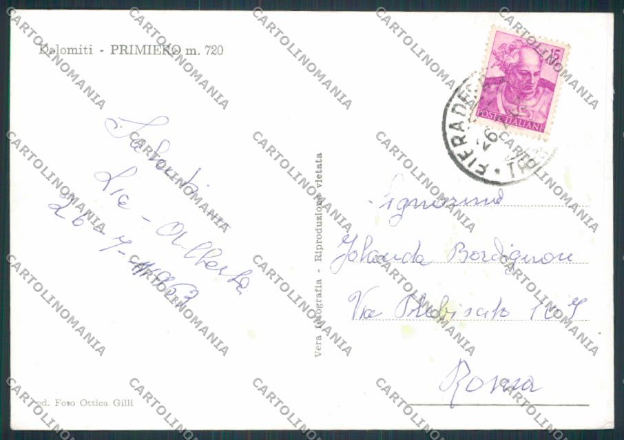 Trento Fiera di Primiero foto FG cartolina BB9909 – retro