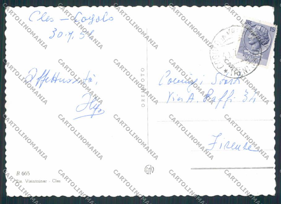 Trento Cles Saluti da foto FG cartolina BB9912 – retro