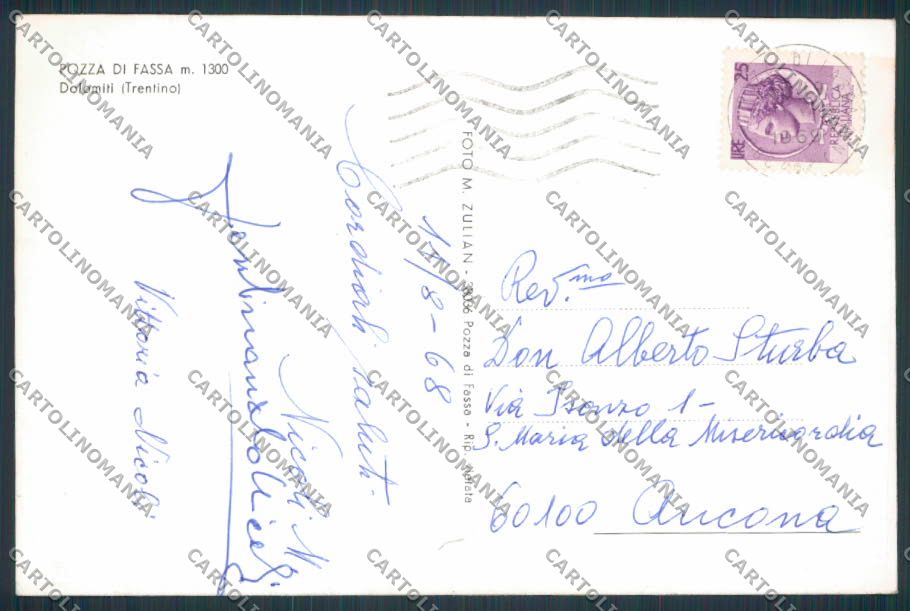 Trento Pozza di Fassa foto FG cartolina BB9926 – retro