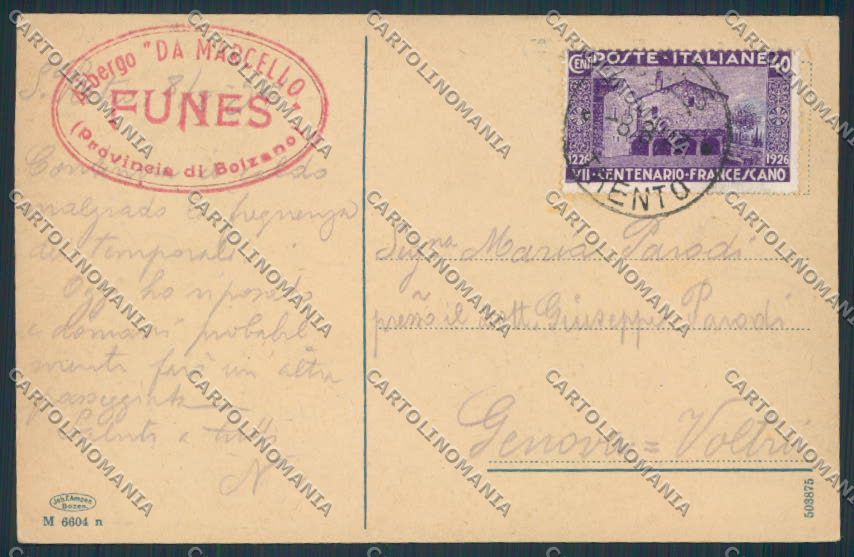 Bolzano Cisles San Pietro Panorama cartolina BB9991 – retro