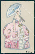 Artist Fofi Chiostri Art Deco Fashion Lady Parasol serie 163 postcard CT0050 – fronte