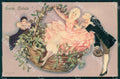 Artist Chiostri Art Deco Fashion Pierrot Couple Christmas 340 postcard CT0061 – fronte