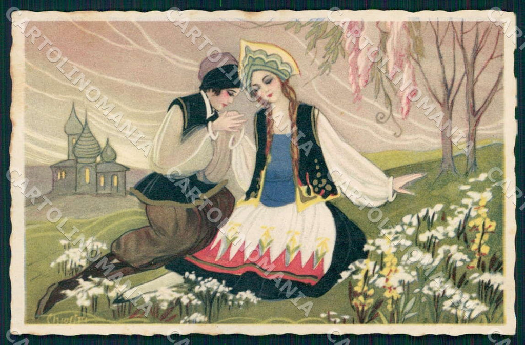 Artist Chiostri Art Deco Russian Couple 426 postcard CT0062 – fronte