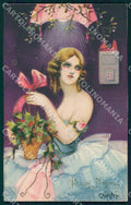 Artist Chiostri Art Deco Fashion Lady Christmas 187 postcard CT0068 – fronte