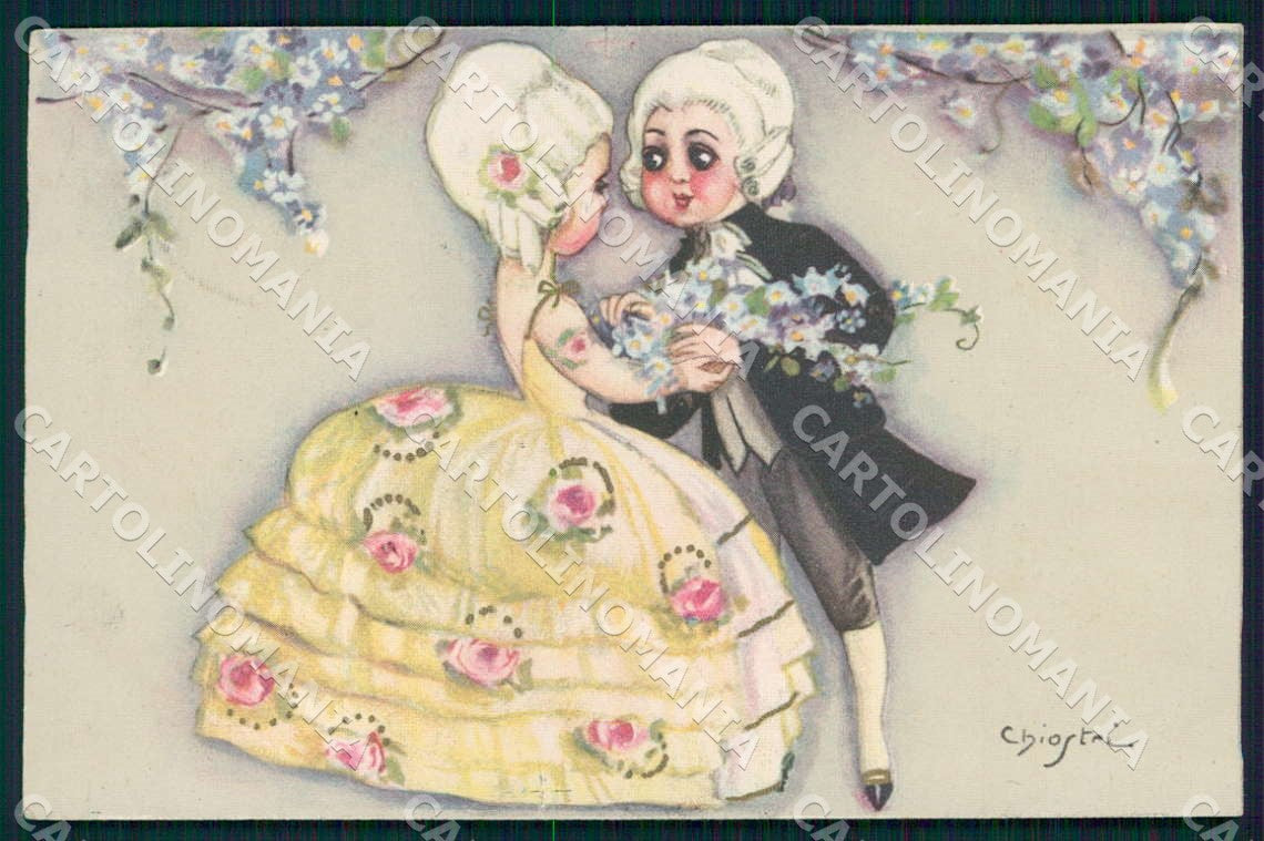 Artist Chiostri Art Deco Fashion Children Couple 176 postcard CT0074 – fronte