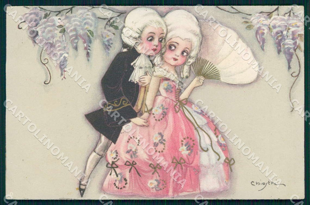 Artist Chiostri Fashion Children Couple 176 CREASES postcard CT0075 – fronte