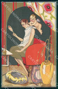 Artist Chiostri Art Deco Fashion Lady Hairdresser Cupid 245 postcard CT0076 – fronte