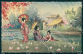 Artist Chiostri Art Deco Glamour Women Geisha Japanese Lady 318 postcard CT0079 – fronte