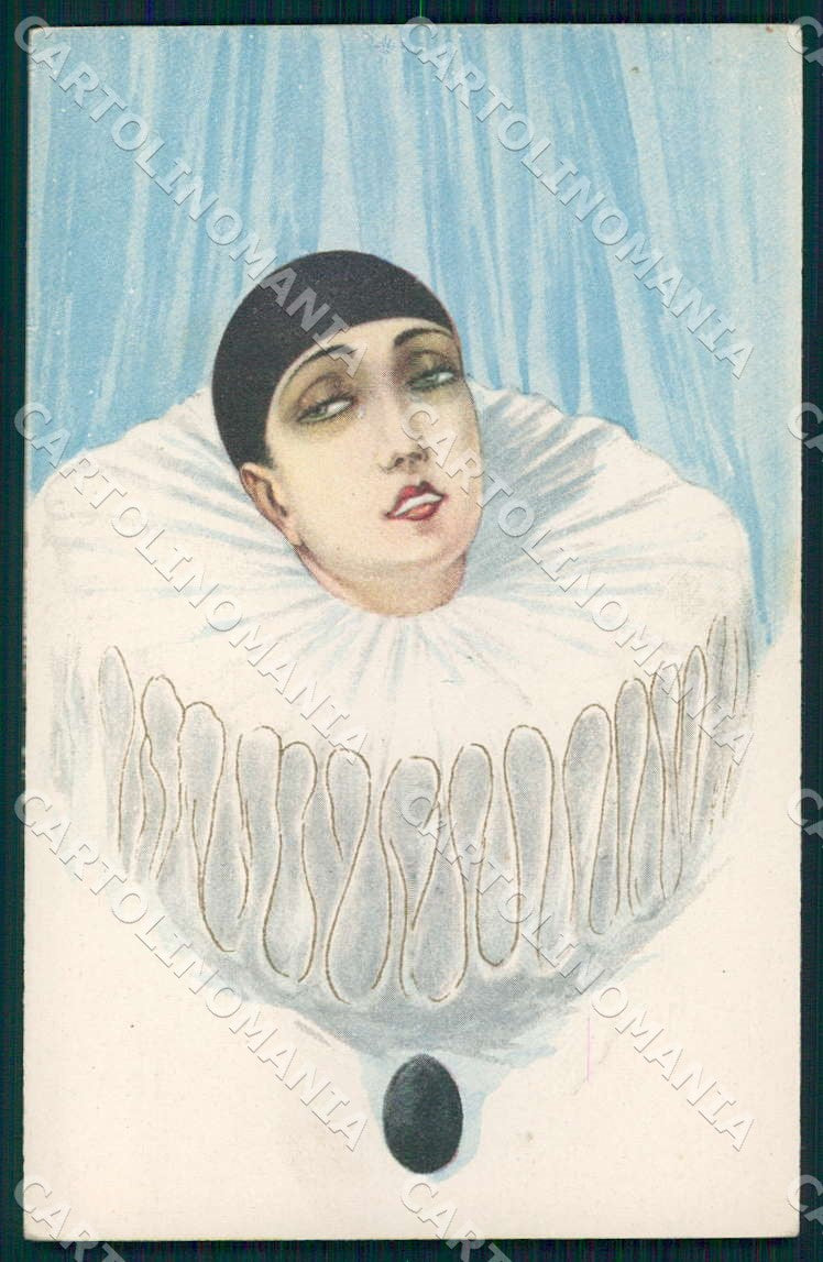 Artist Chiostri Art Deco Glamour Pierrot 215 postcard CT0088 – fronte