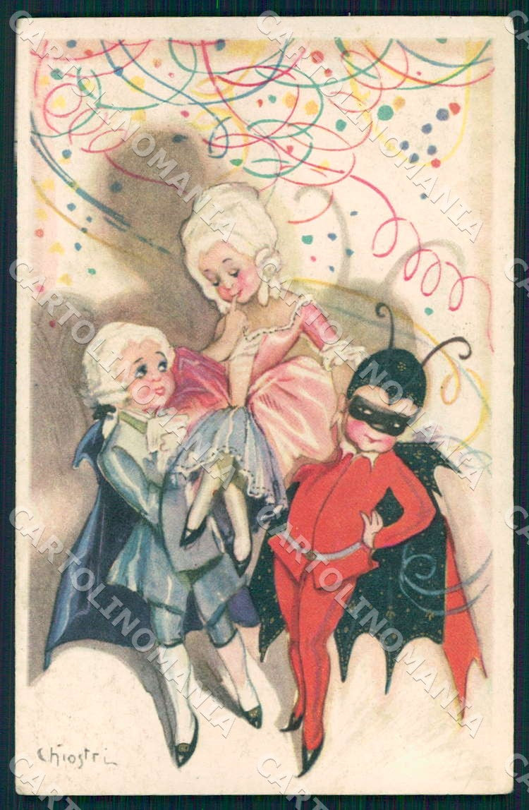 Artist Chiostri Fashion Children Krampus Carnival 303 postcard CT0124 – fronte