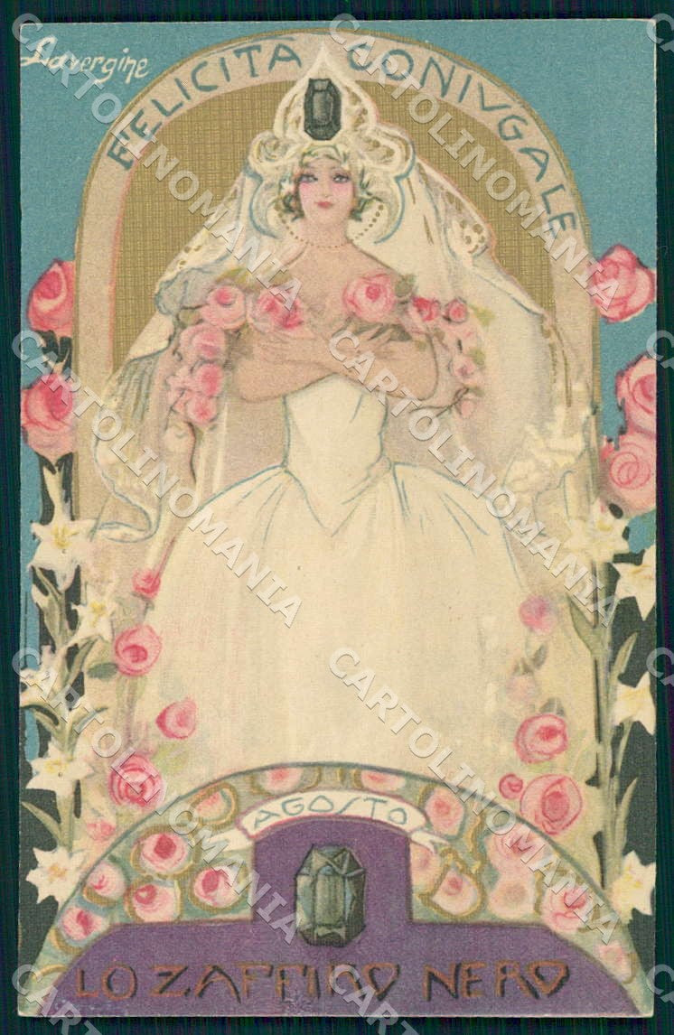 Artist Chiostri Art Deco Zodiac Gemstone Fashion Lady 259 postcard CT0127 – fronte