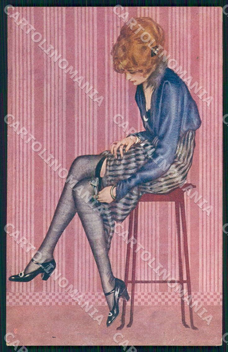 Artist Raphael Kirchner Risque Fashion Lady serie 86 postcard CT0147 – fronte