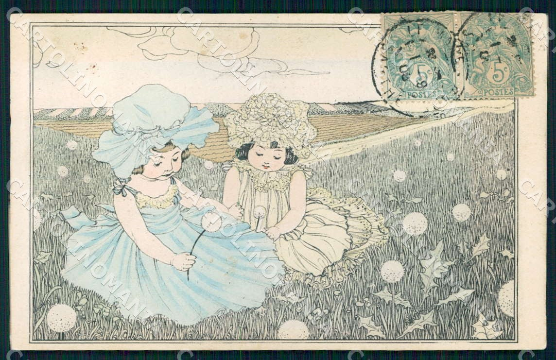 Artist Raphael Kirchner OPF Children Playing on the Lawn K.13.3 postcard CT0149 – fronte
