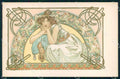 Artist Alphonse Mucha Lady Art Nouveau postcard CT0156 – fronte