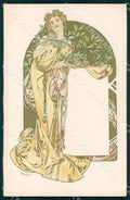Artist Alphonse Mucha Lady Art Nouveau postcard CT0157 – fronte