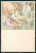 Artist Alphonse Mucha Lady Art Nouveau postcard CT0160 – fronte