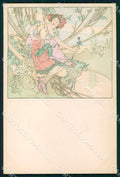 Artist Alphonse Mucha Lady Art Nouveau postcard CT0161 – fronte