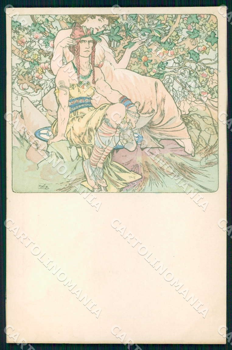 Artist Alphonse Mucha Lady Art Nouveau postcard CT0162 – fronte