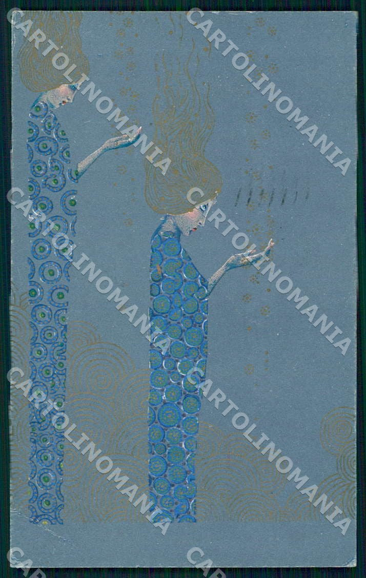 Artist Zecchin Smalti e Murrine Art Nouveau CORNER CREASED postcard CT0172 – fronte