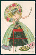 Artist Brunelleschi Lady Art Deco Femme au Miroir 31-1 postcard CT0184 – fronte
