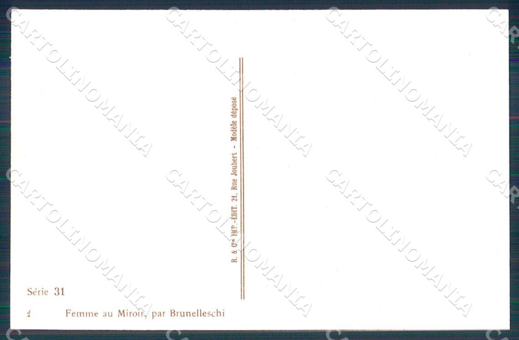 Artist Brunelleschi Lady Art Deco Femme au Miroir 31-1 postcard CT0184 – retro