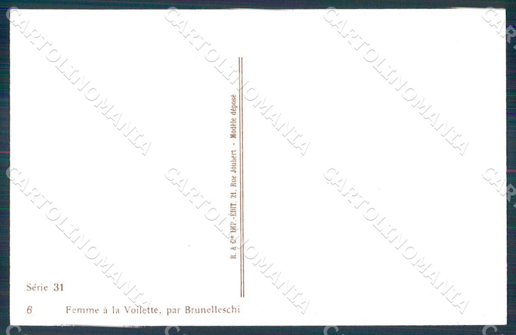 Artist Brunelleschi Lady Art Deco Femme a la Voilette 31-6 postcard CT0185 – retro